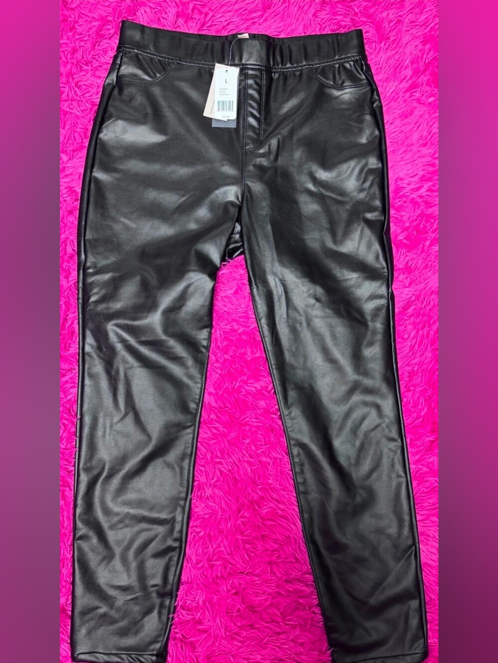 Philosophy Black Faux Leather Skinny Pants